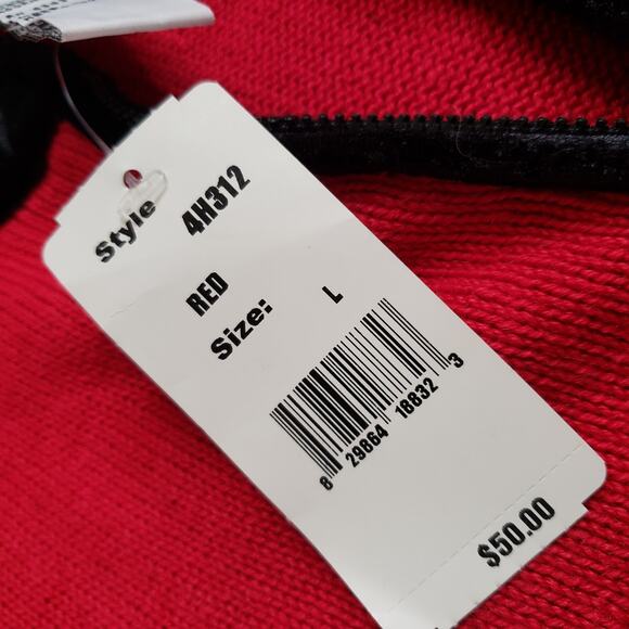 Tiara International Christmas Cardigan‎ Large Festive Red Poinsettia Embroidery - Picture 6 of 13